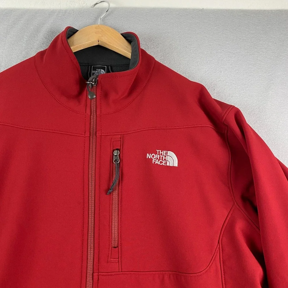North Face Mens Apex Softshell Jacket XL dark red Ski Snowboard full zip